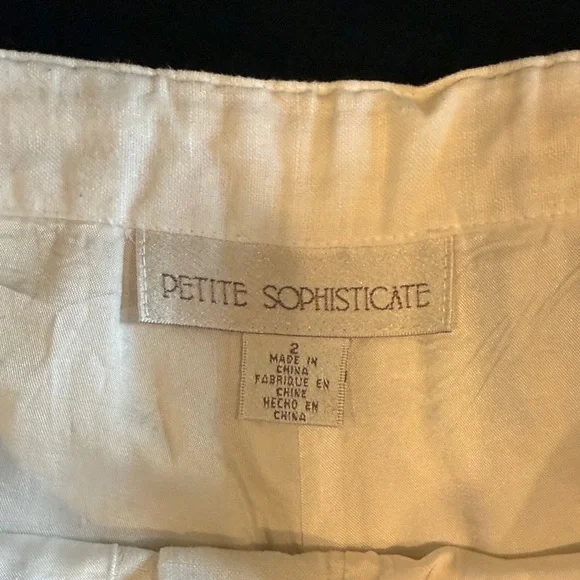 White Linen Pants, Size 2 - Picture 4 of 6